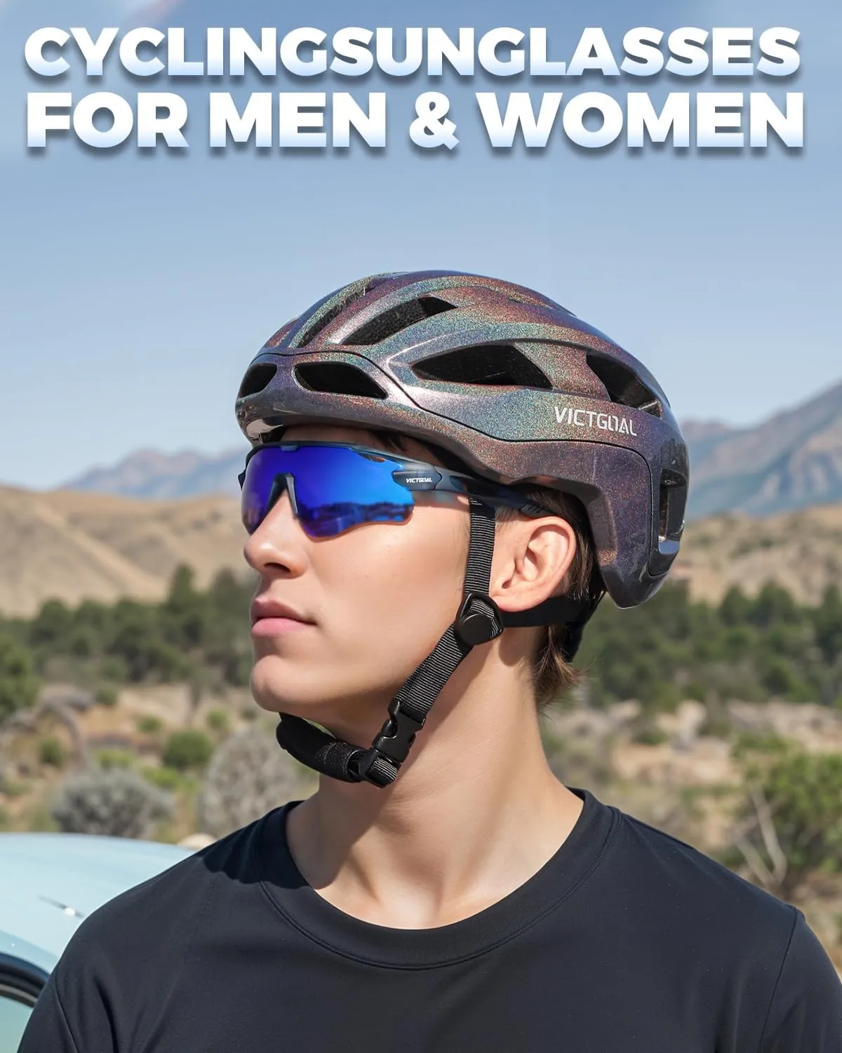 VICTGOAL Cycling Glasses for Men Women with Polarized Lenses UV Protection Cycling Sunglasses TR90 Frame for MTB Bike Glasses
