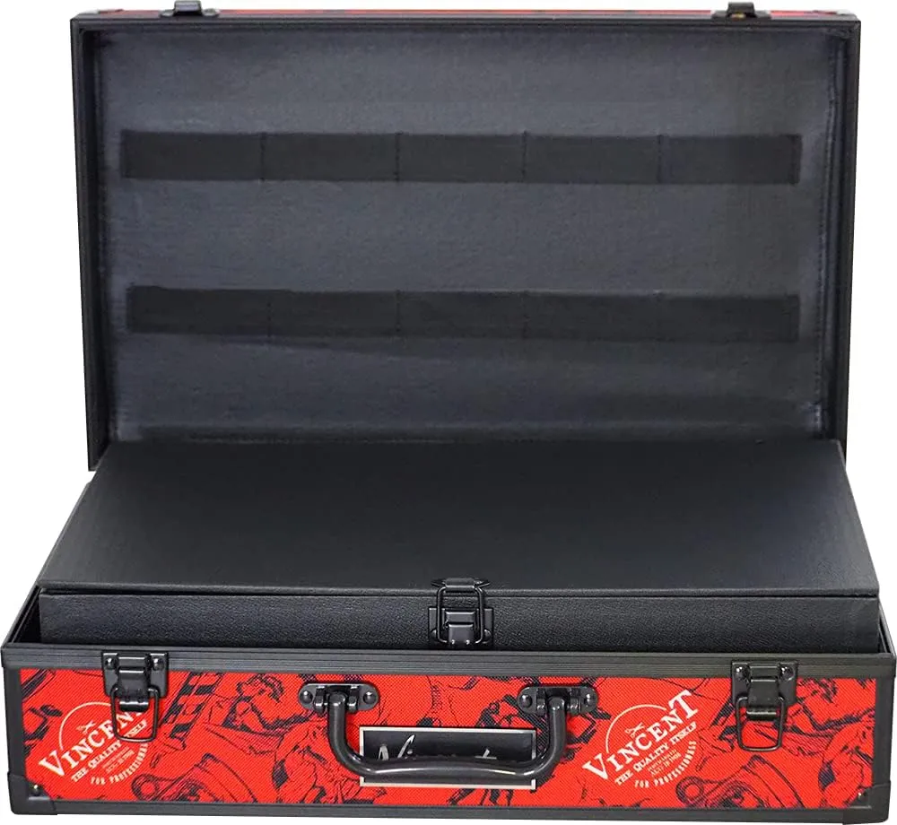 Vincent Junior Mastercase: Premium Barber, Stylist Travel Case (Nostalgic Red)