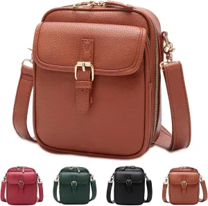 Vintage Double Layer Large Capacity Mini Messenger Bag, 2025 New Leather Small Crossbody Messenger Bag for Women Men