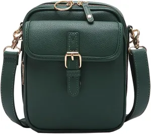Vintage Leather Messenger Bag for Women & Men, Large Capacity Anti-Theft Crossbody Shoulder Bag with 10 Card Slots, Multi-Use