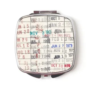 Vintage Library Due Date Card Compact Purse Mirror