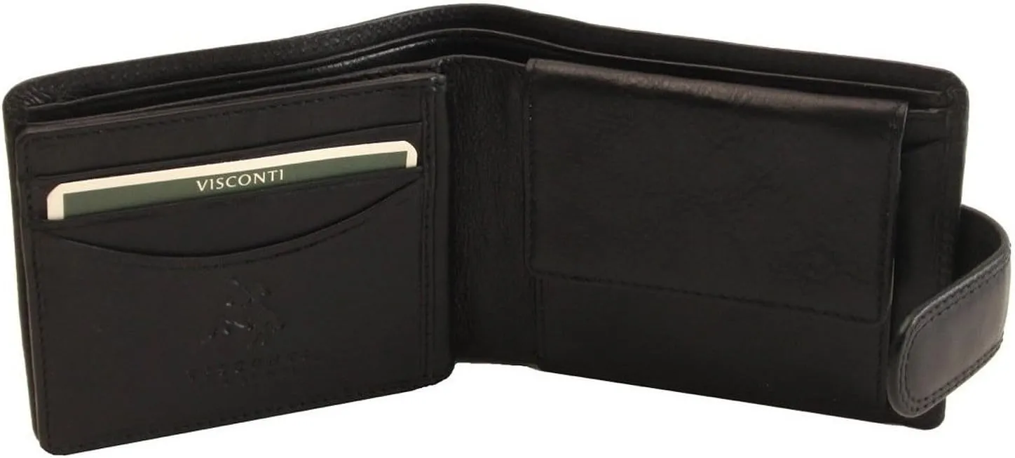 Visconti Heritage HT10- Thin Soft Visconti Leather Bifold Wallet, Black, One Size