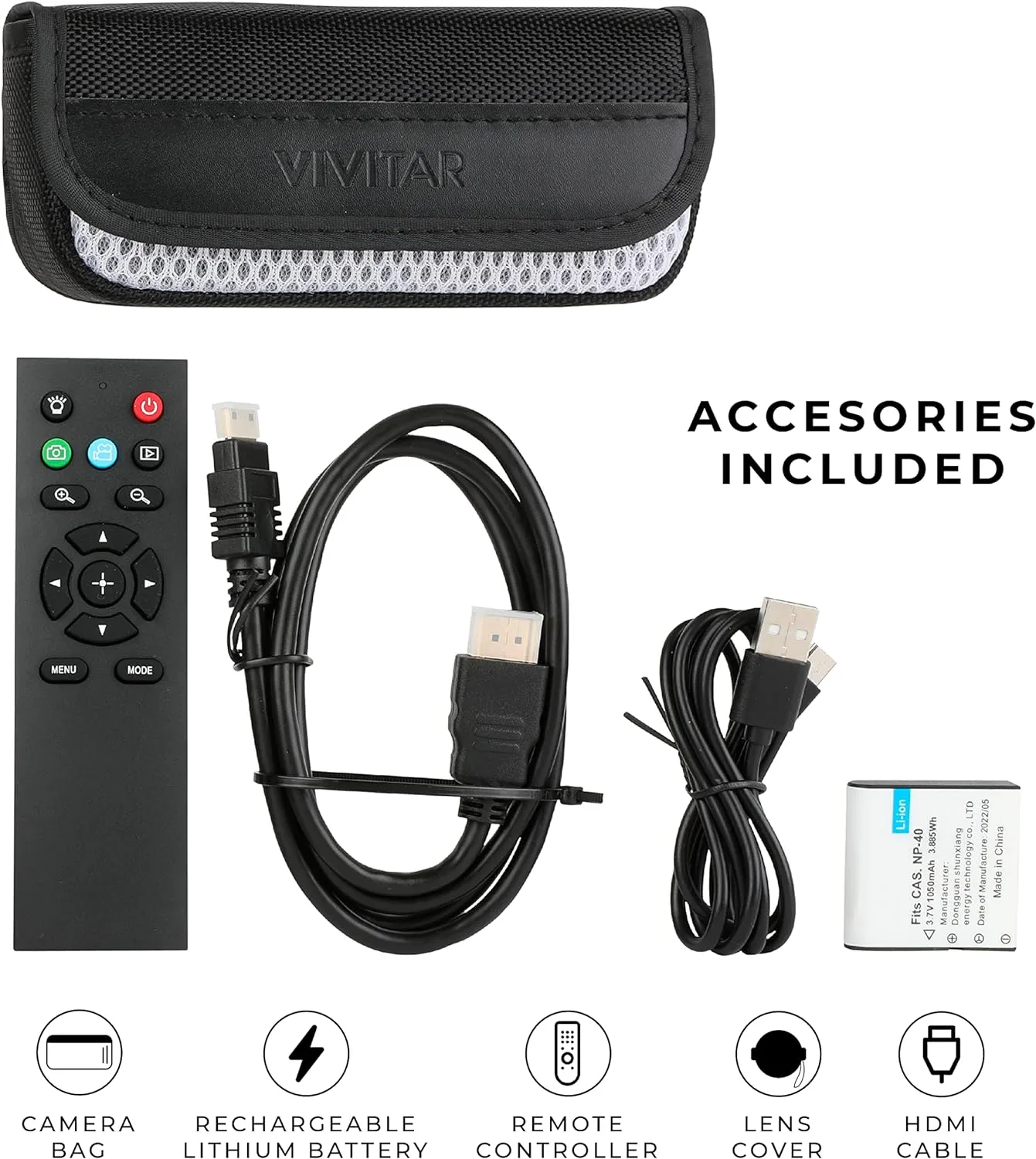 Vivitar 4K Video Camera, Wi-Fi Ultra HD Camcorder with 18x Digital Zoom, 3” IPS Touchscreen Video Recorder with Night Vision, Vlogging Camera with 3.5mm Microphone Jack, Rechargeable, SD Card Slot