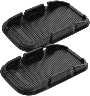 VOSAREA 2Pcs Non Slip Car Phone Pad with Dual Card Slots Multi Function Slip Mat for Dashboard Navigation Stand and Perfume Pad Reliable Device Holder for Safe Driving