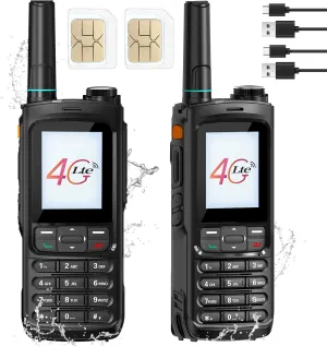 Walkie Talkies Fast Radio Unlimited Range Nationwide 4G Long Distance 5000 Miles Handheld POC Two Way Radio AI-8088 Push to Talk Over Cellular Long Range Walkie Talkie for Group(2 with SIM Card)