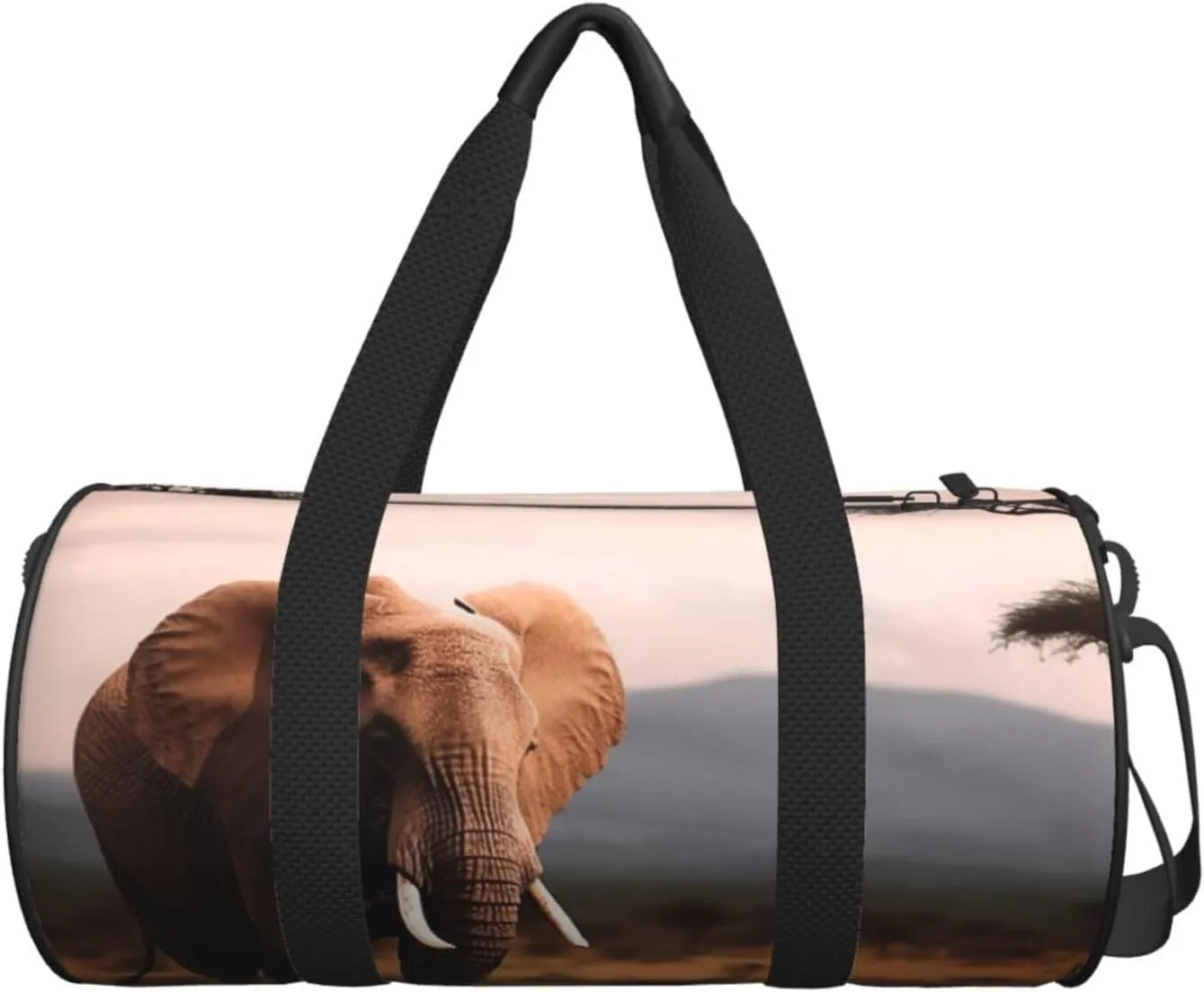 Walking Elephant Travel Duffle Bag for Men Women Sport Gym Bag Foldable Weekender Bag Carry on Overnight Bag for Travel Swimming Basketball