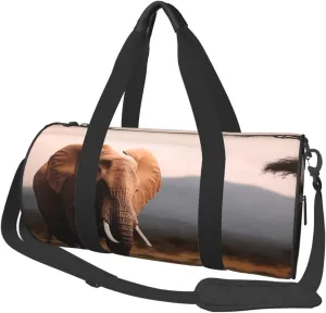 Walking Elephant Travel Duffle Bag for Men Women Sport Gym Bag Foldable Weekender Bag Carry on Overnight Bag for Travel Swimming Basketball