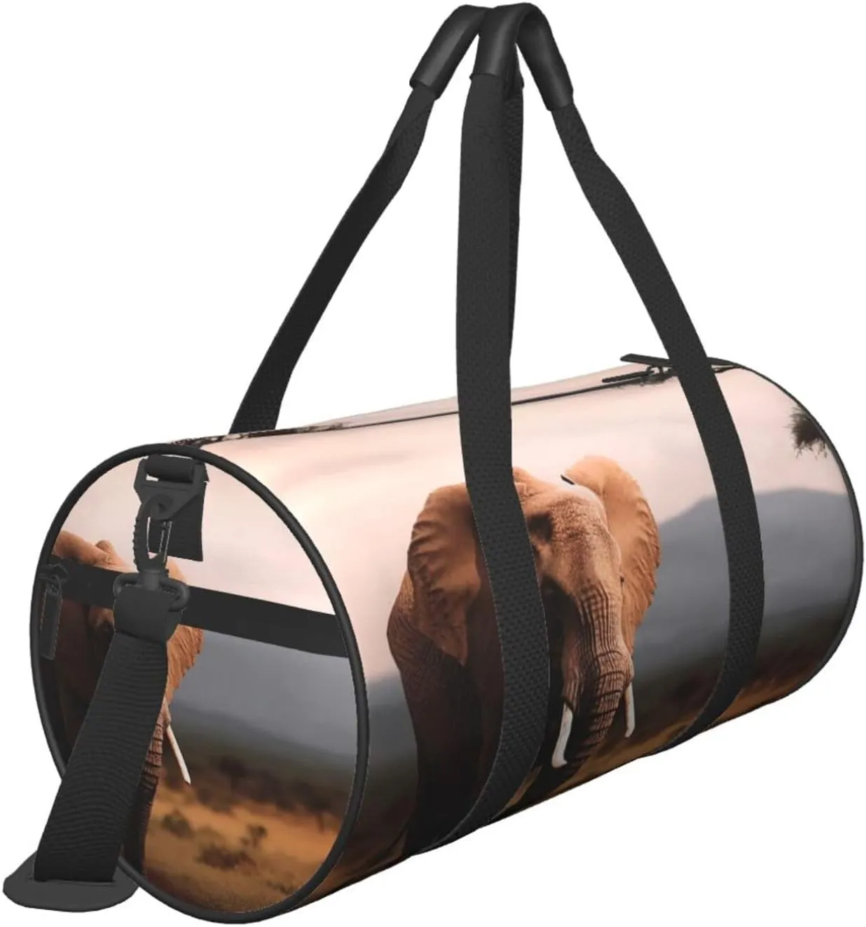 Walking Elephant Travel Duffle Bag for Men Women Sport Gym Bag Foldable Weekender Bag Carry on Overnight Bag for Travel Swimming Basketball