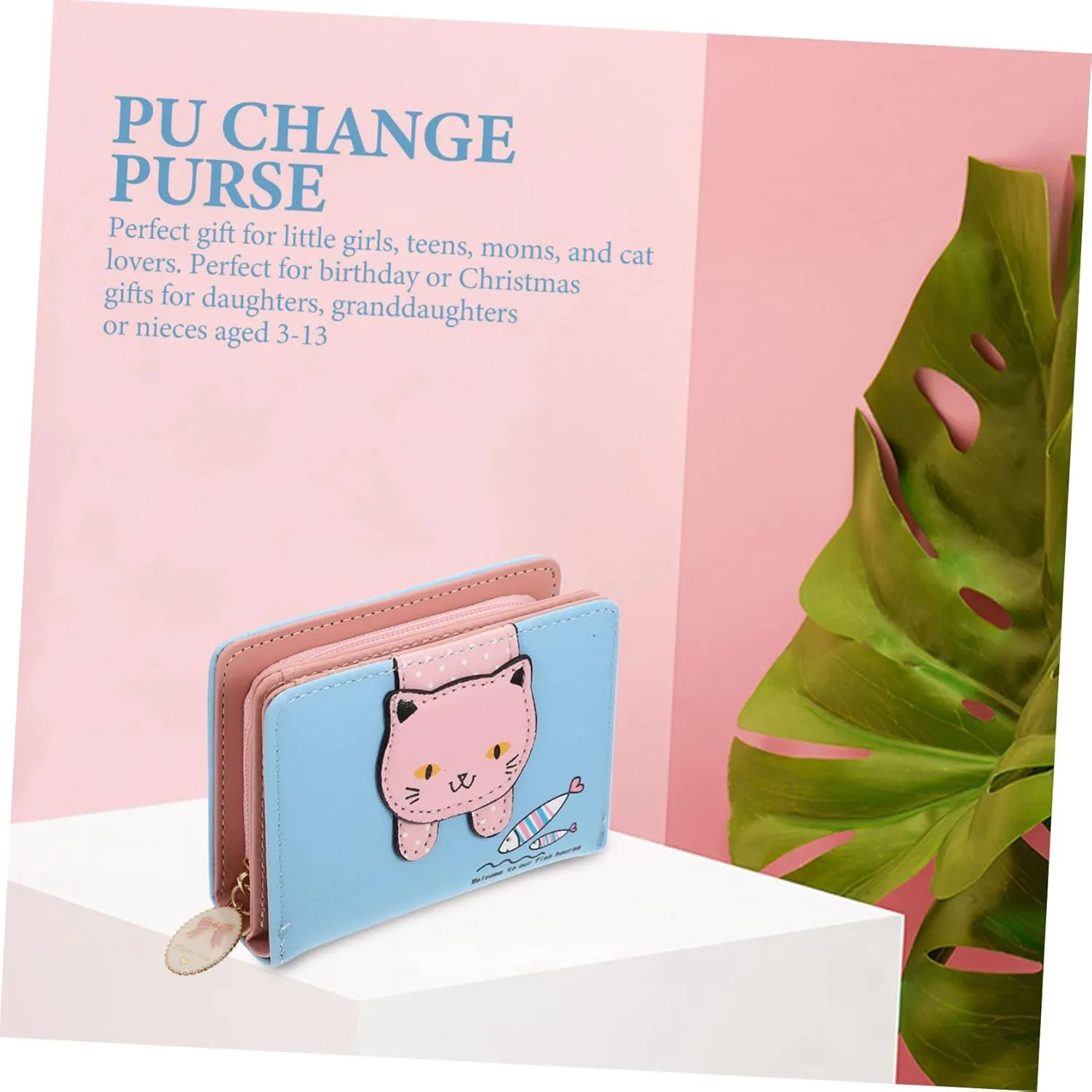 Wallet Funny Cat Pattern Small Coin Pouch Portable Card Bag for Women Change Storage Holder