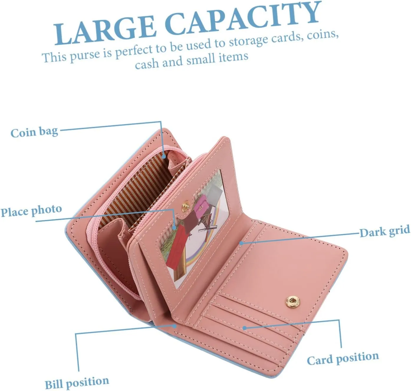 Wallet Funny Cat Pattern Small Coin Pouch Portable Card Bag for Women Change Storage Holder