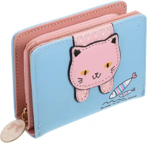 Wallet Funny Cat Pattern Small Coin Pouch Portable Card Bag for Women Change Storage Holder