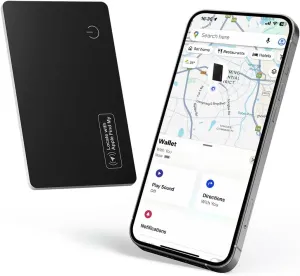 Wallet Tracker Card for Apple Find My(iOS Only): Wallet Finder Slim Smart Tracking Bluetooth Tracker for Purse Luggage Tags Passport, Rechargeable Item Locator for Home Travel