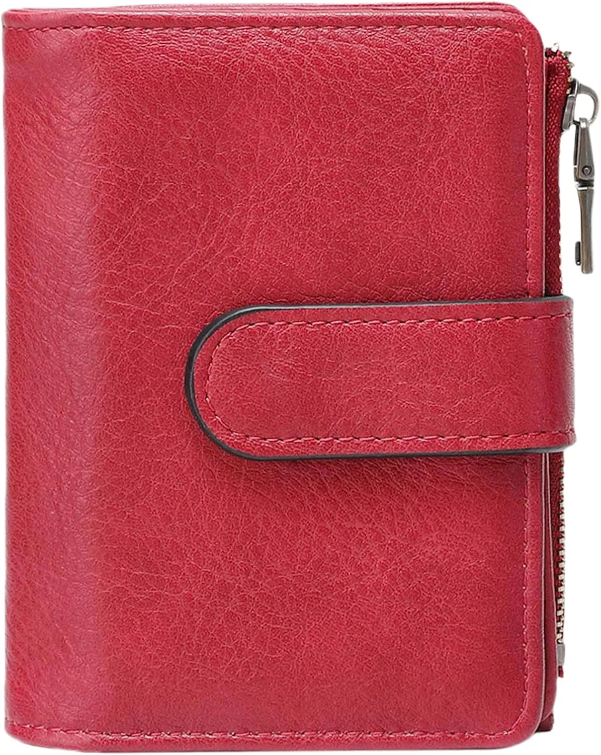 Wallet Women Small Leather RFID Blocking Credit Card Wallet Bifold Compact Ladies Purse with Zipper Coin Pocket