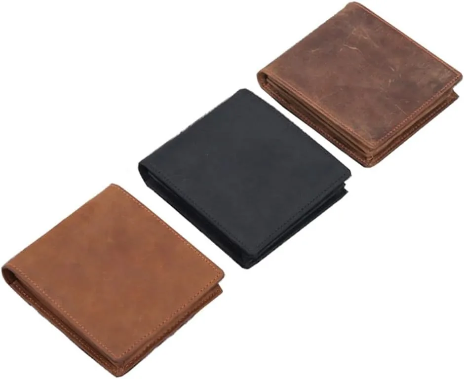 Wallet Zipper Multi-Slot Vintage Clutch Purse Coin Purse Wallet Casual Leather(E)