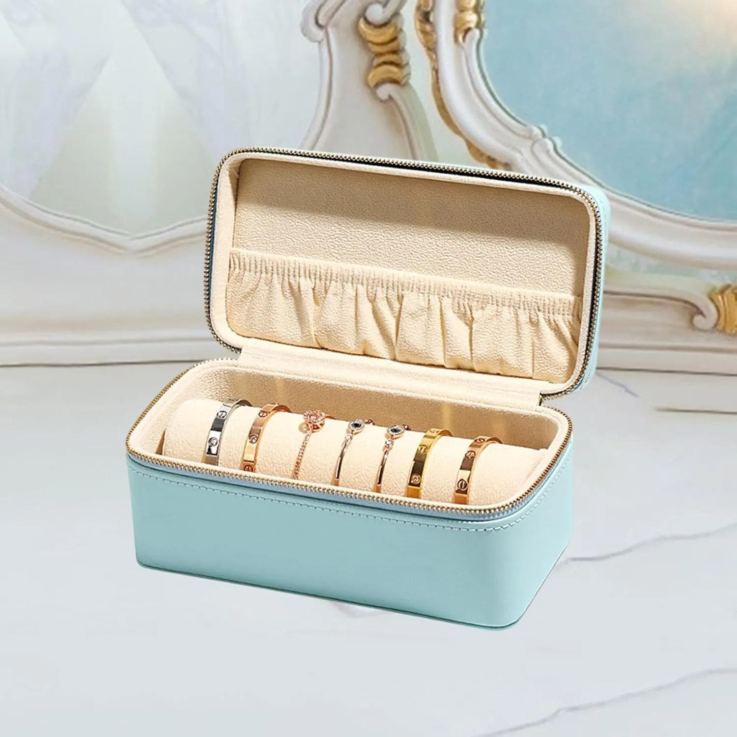 Watch Storage Box Jewelry Box Jade Bracelet Bracelet Case Bangle Box for Retail Stores Birthday Engagement Dresser Wedding, Blue