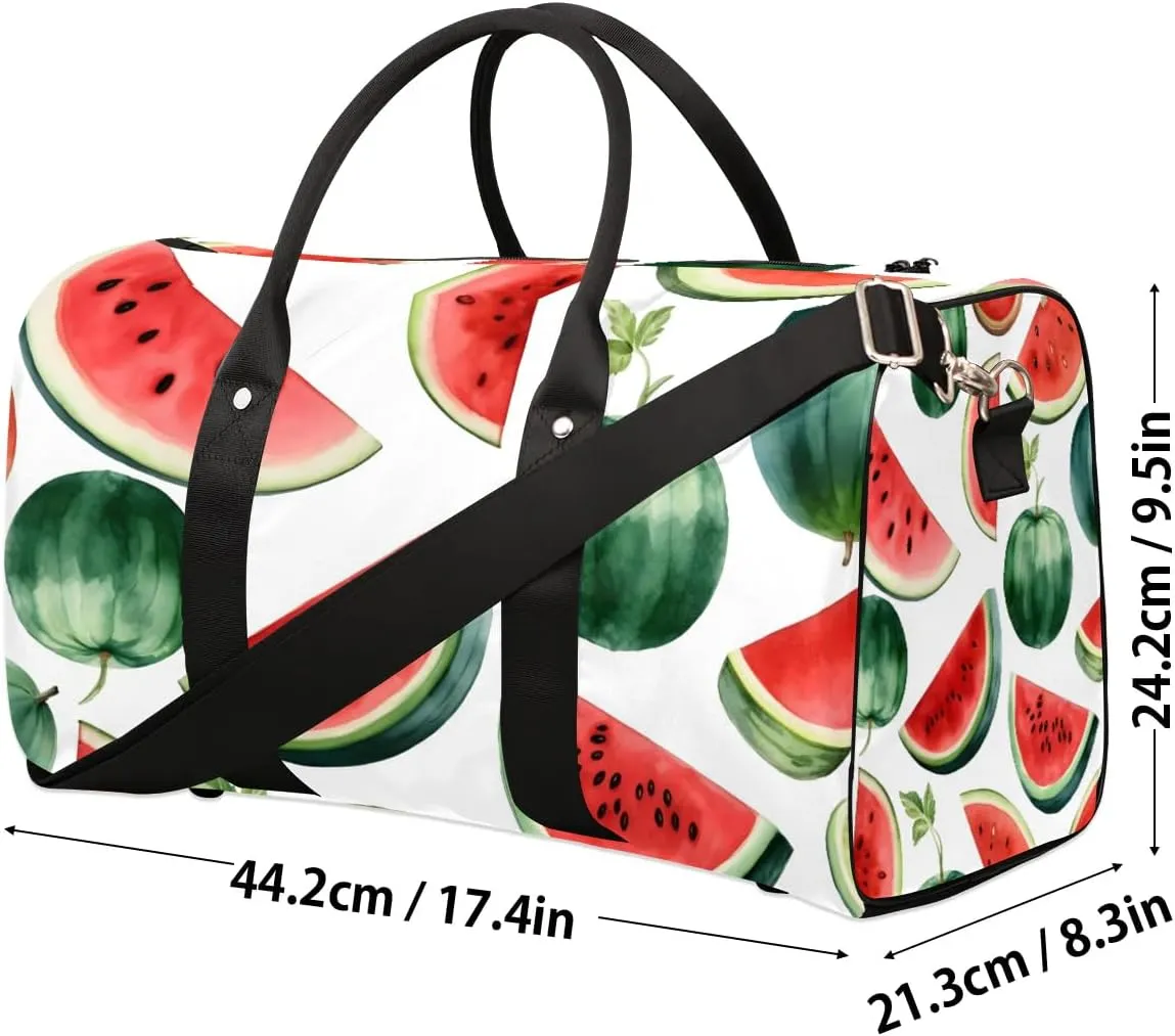 Watermelon Fruit Pattern Travel Duffel Bag for Women Men Waterproof Foldable Overnight Weekender Bag Large Capacity Sports Gym Bag