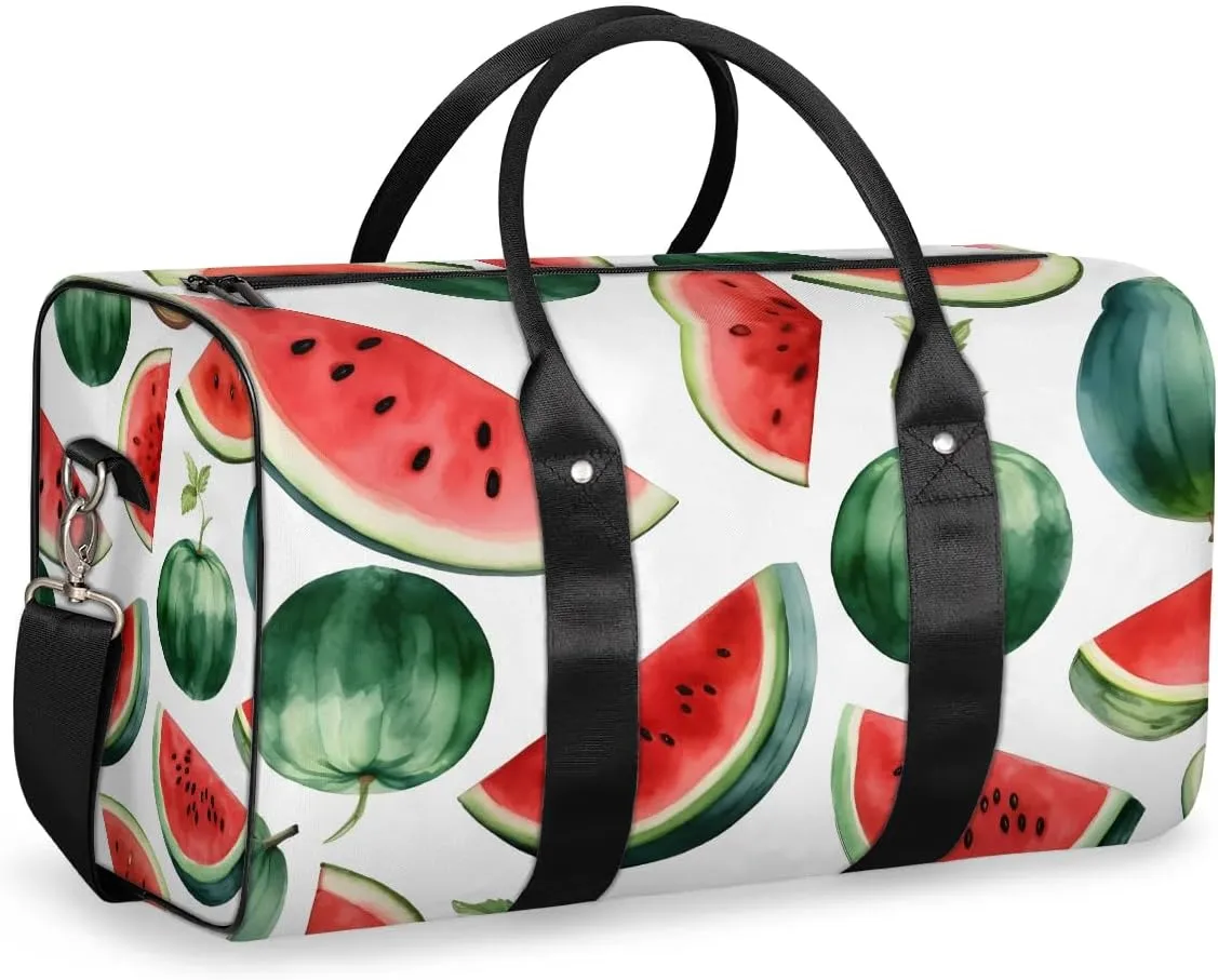 Watermelon Fruit Pattern Travel Duffel Bag for Women Men Waterproof Foldable Overnight Weekender Bag Large Capacity Sports Gym Bag