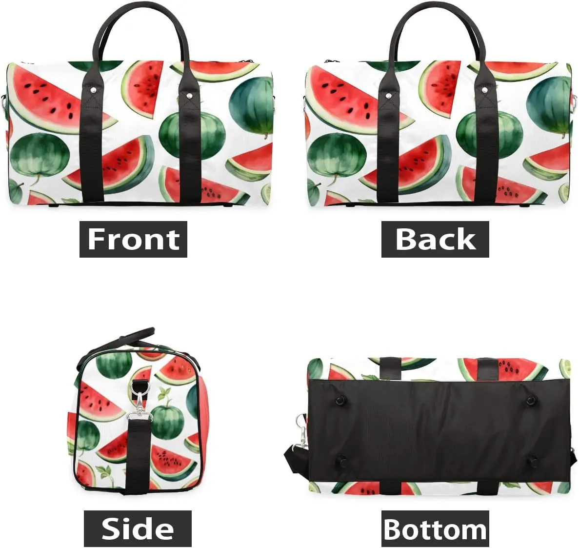 Watermelon Fruit Pattern Travel Duffel Bag for Women Men Waterproof Foldable Overnight Weekender Bag Large Capacity Sports Gym Bag