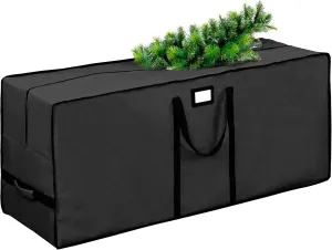 Waterproof Christmas Tree Storage Bag - Fits Up to 7.5 ft Tall Artificial Trees, Extra Large Heavy Duty Storage Container with Handles (Black, 47"x15"x20)