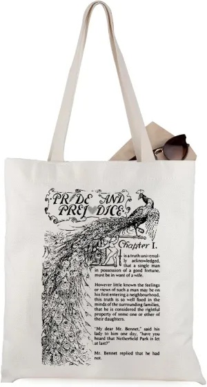 WCGXKO Bookish Gift Literary Gift Pride Book Lover Canvas Tote Bag