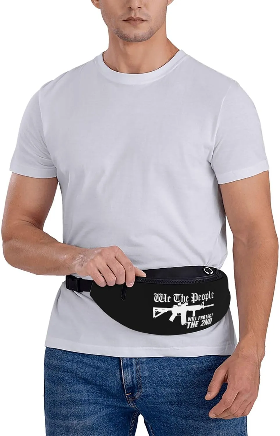 We The People Ar15 Will Protect The 2nd Amendment Leisure Waist Bag Outdoor Sports Running Waist Bag Business Travel Mobile Phone Bag