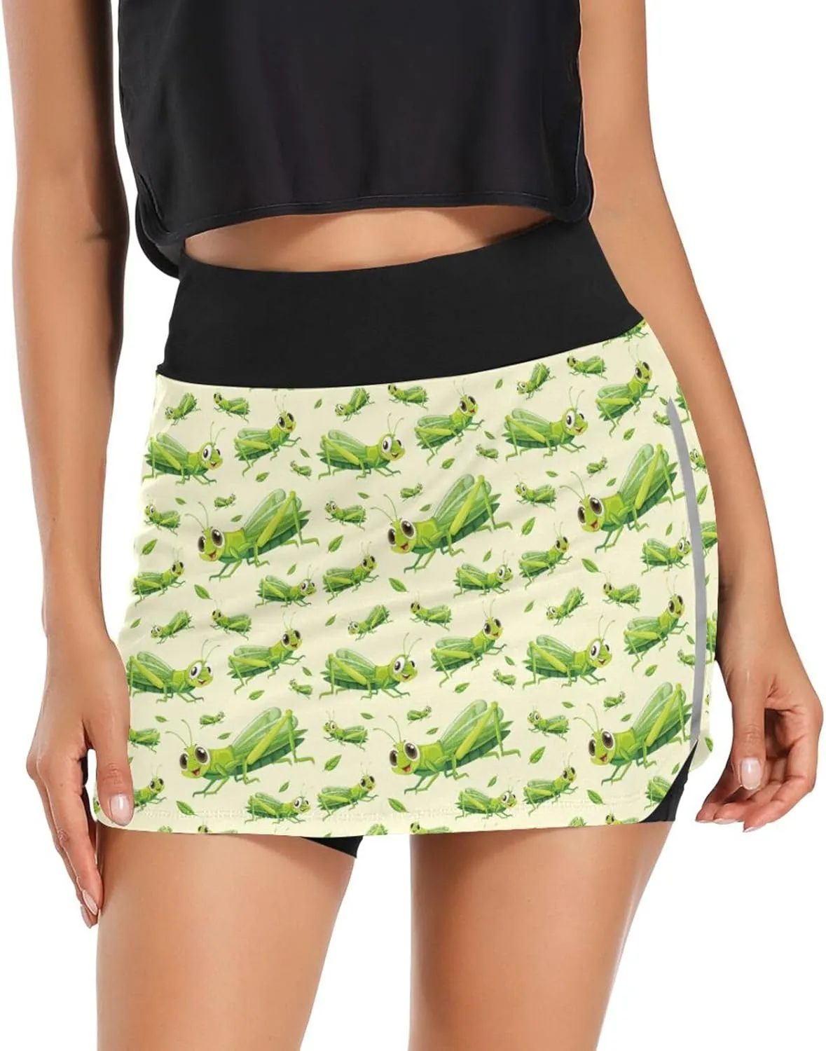 Weeds Leaf Skull Women's Active Performance Skort Lightweight Skirt for Running Tennis Golf Workout Sports