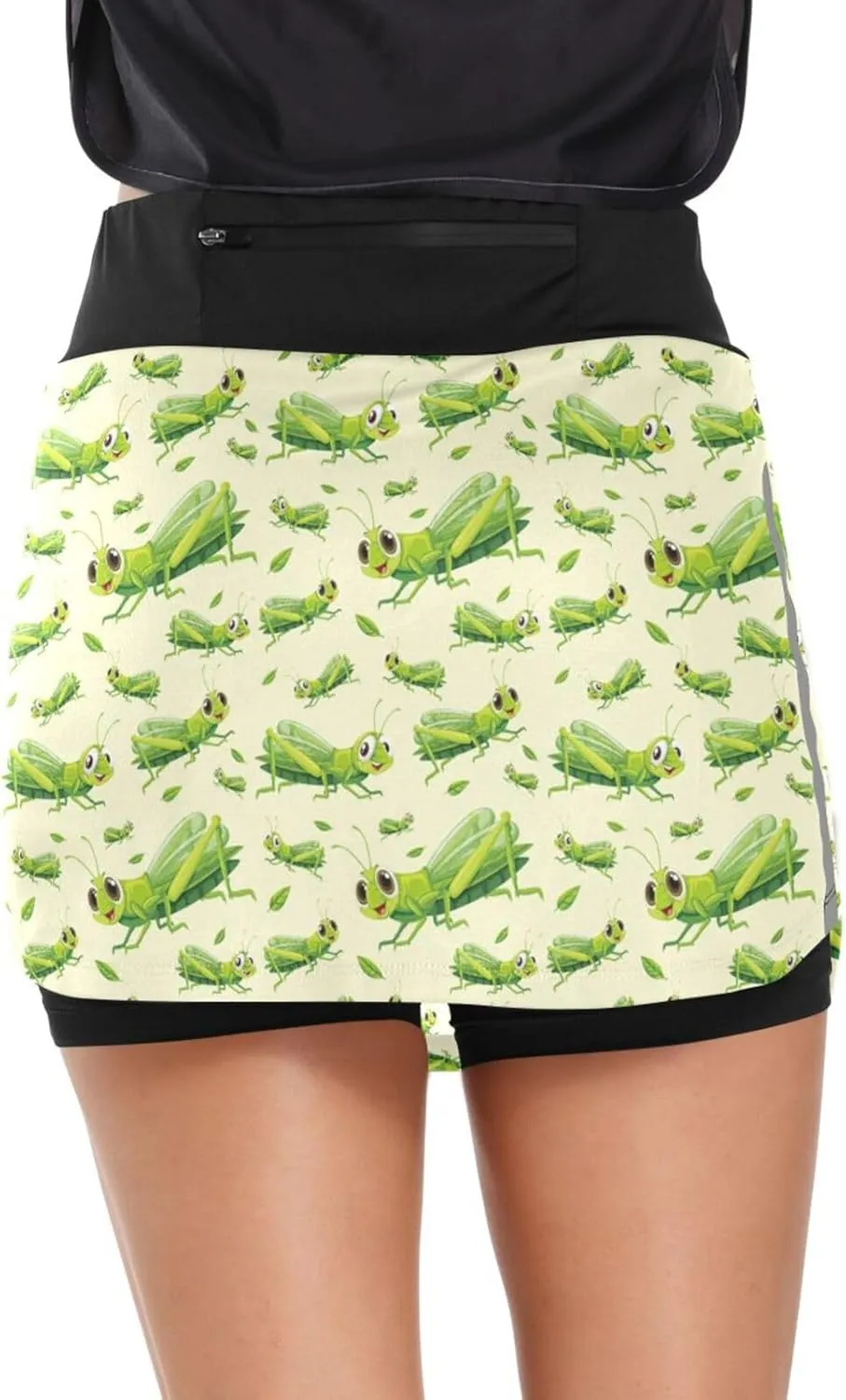 Weeds Leaf Skull Women's Active Performance Skort Lightweight Skirt for Running Tennis Golf Workout Sports