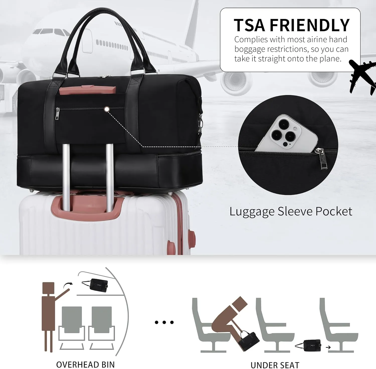 Weekender bag Weekender Bags For Women With Shoe Compartment Large Capacity Travel Overnight Bags Perfect For Travel