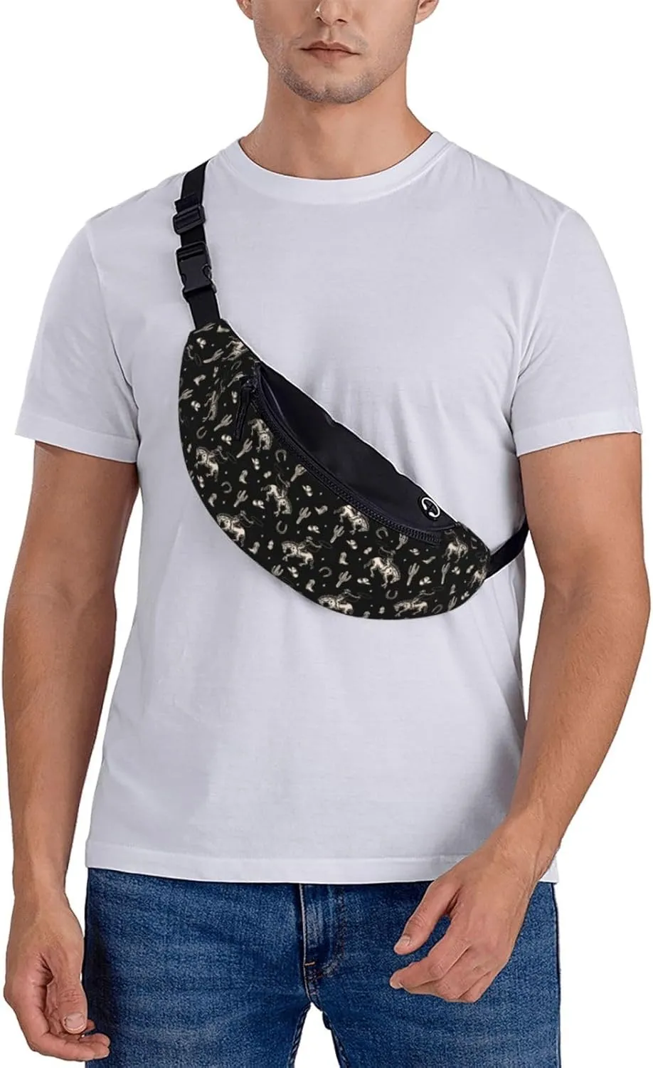Western Fanny Pack Waist Bag Adjustable Belt Bag For Men Women Traveling Hiking Cycling Running