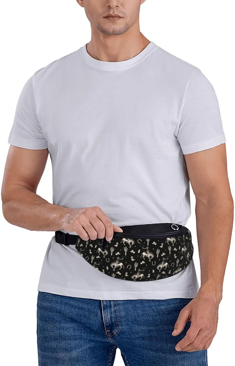 Western Fanny Pack Waist Bag Adjustable Belt Bag For Men Women Traveling Hiking Cycling Running