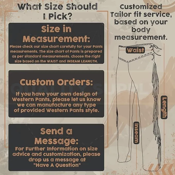 Western Suede Genuine Leather Pant Men Native American Buckskin Fringe Cowboy Pants Reenactment Mountain Trouser