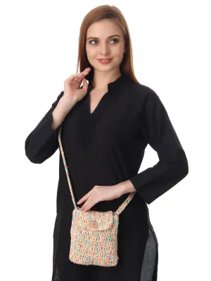 White Multi Crochet Sling Bag