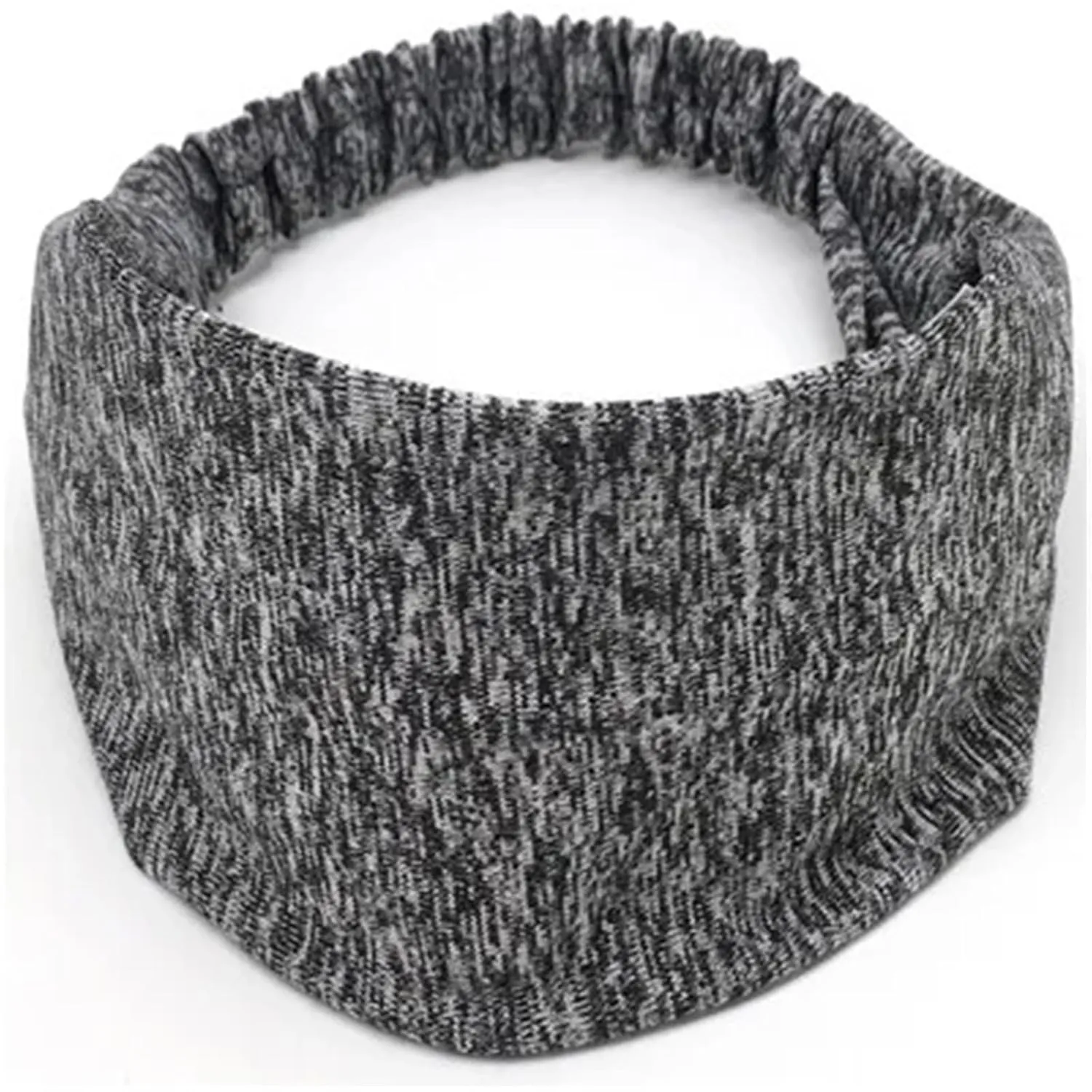 Wide Edge Double-layer Elastic Sports Yoga Running Cycling Fitness Sweatband Headband(Gray)