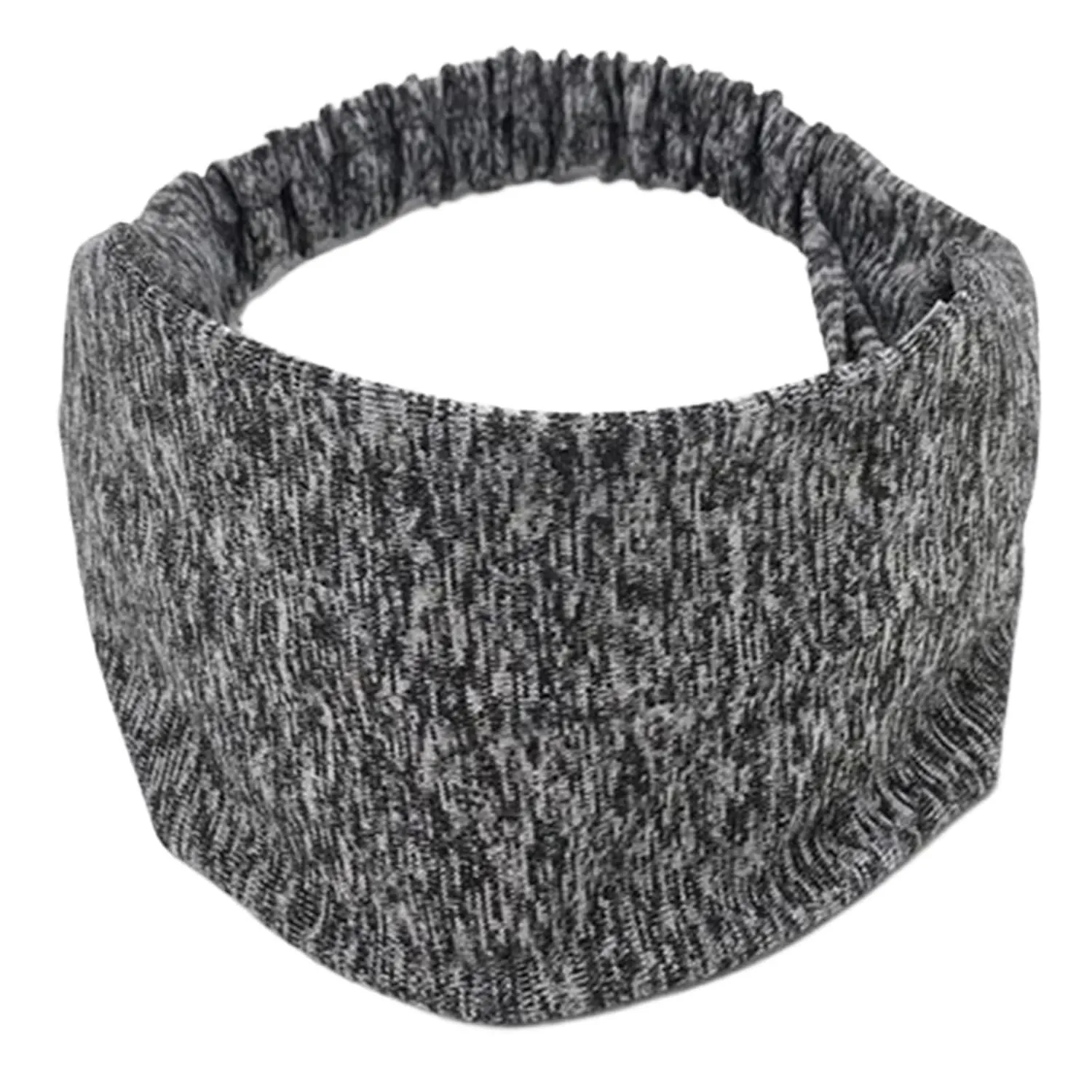 Wide Edge Double-layer Elastic Sports Yoga Running Cycling Fitness Sweatband Headband(Gray)