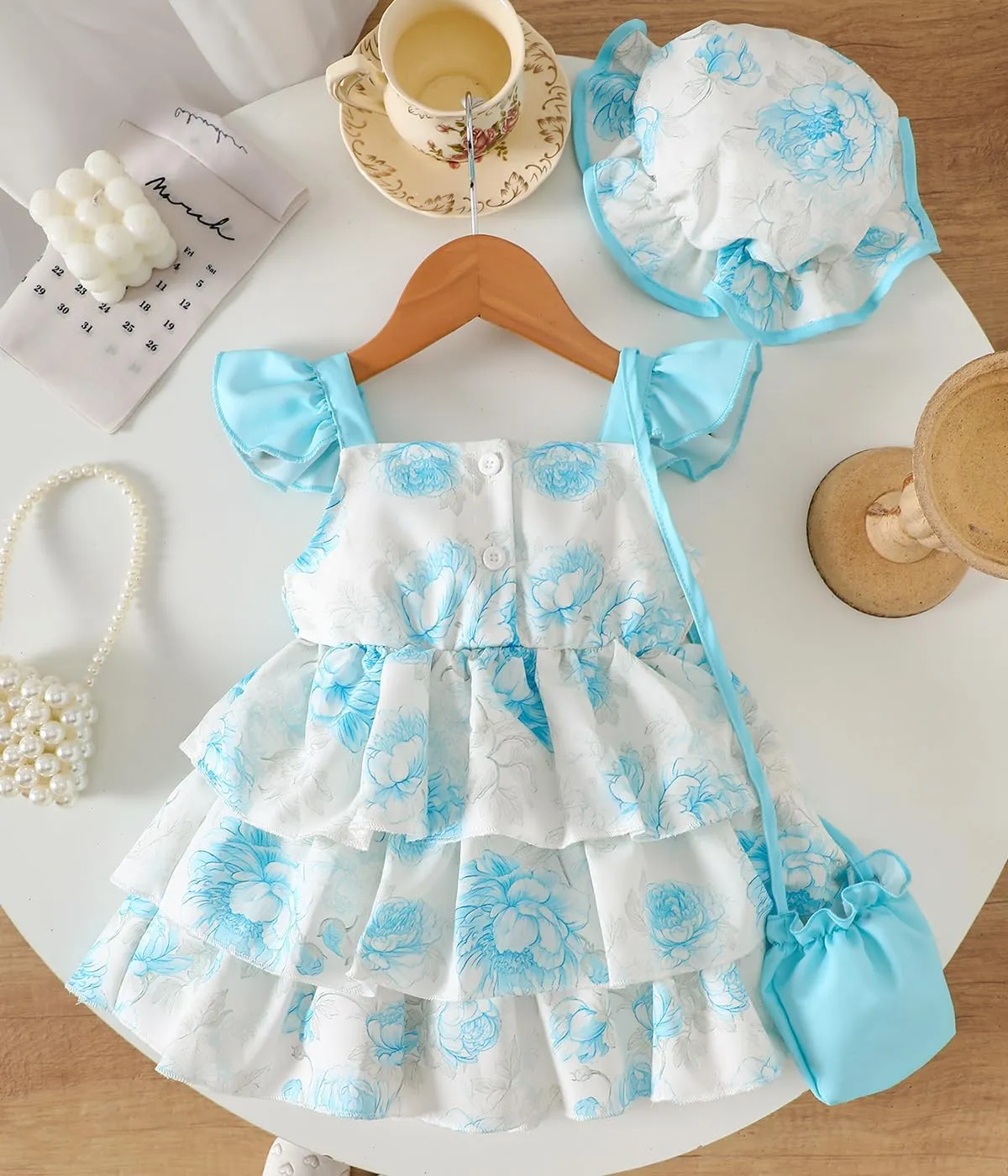 Willow Dance Baby Girl Dress Clothes Sleeveless Ruffle Toddler Dresses Flower Sundress with Cute Bag Infant Outfits