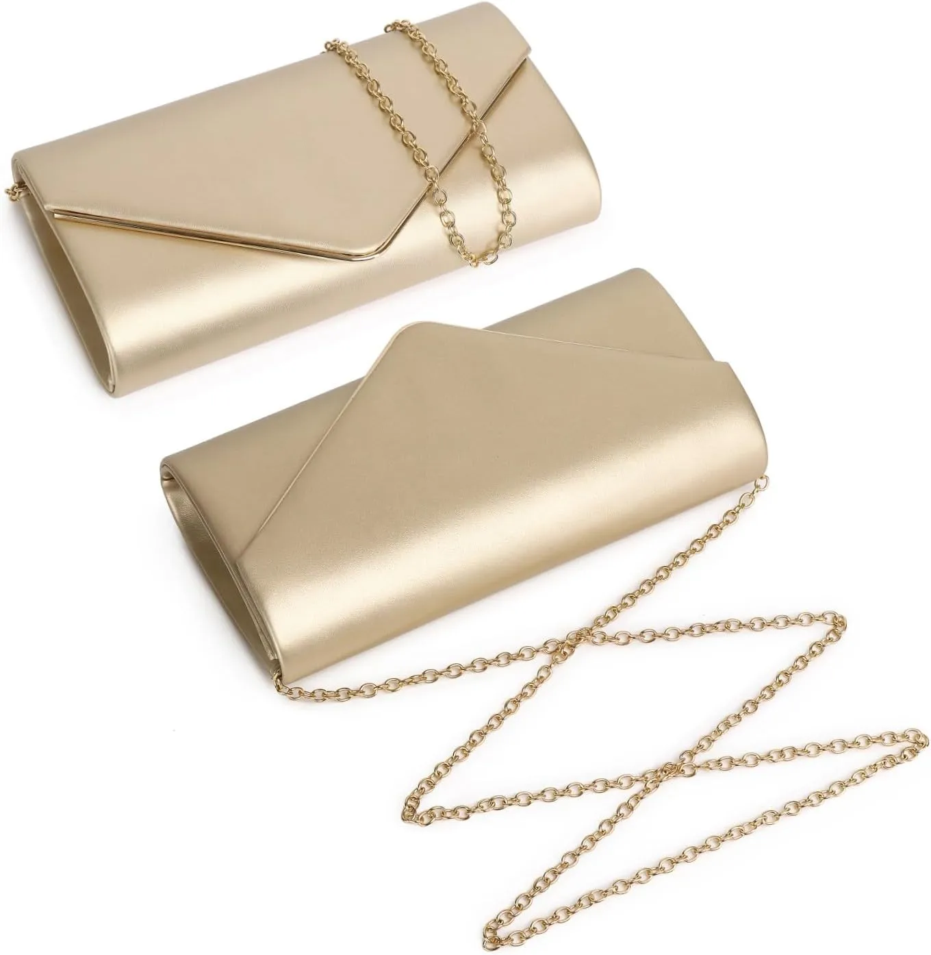 Women Evening Bag Vegan Leather Clutch Purse Shoulder Crossbody Envelope Bag for Party Wedding Prom Bridal