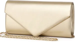 Women Evening Bag Vegan Leather Clutch Purse Shoulder Crossbody Envelope Bag for Party Wedding Prom Bridal