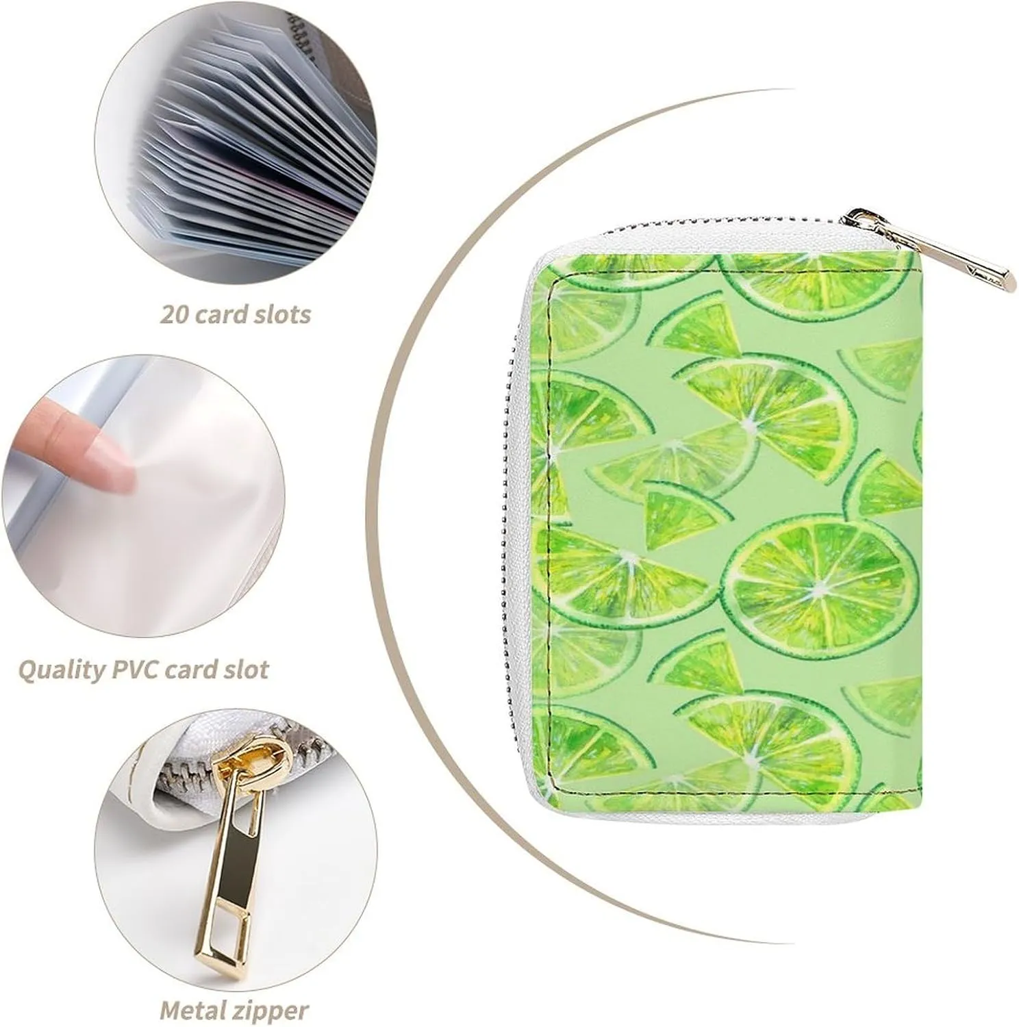 Women Leather wallet, Zipper Clutch Pouch Handbag Card Holder Coin Purse
