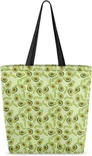 Women Men Canvas Bag with Inner Zipper Pocket Large Reusable Grocery Tote Handbag