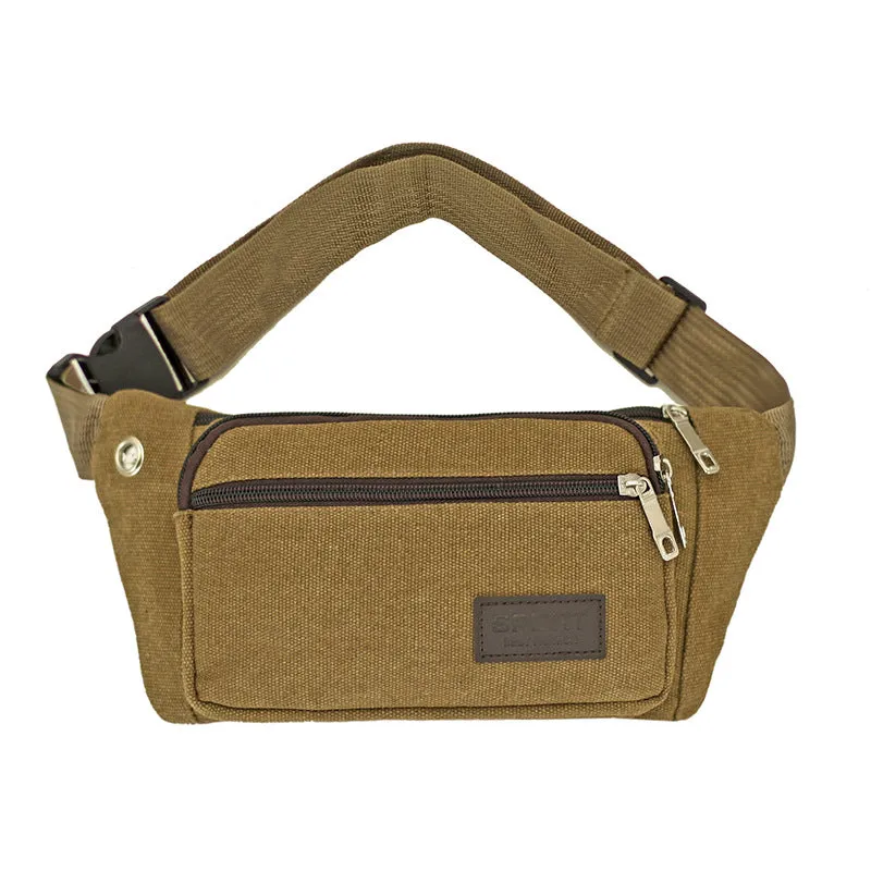 Women's & Men's & Thickened Canvas Exercise Running Change Men's Waist Packs