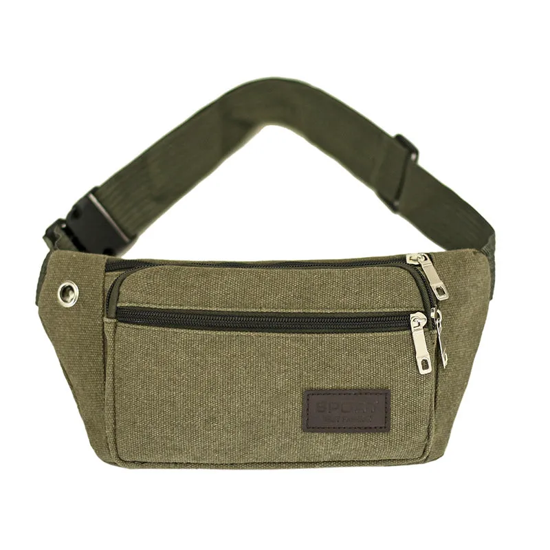 Women's & Men's & Thickened Canvas Exercise Running Change Men's Waist Packs