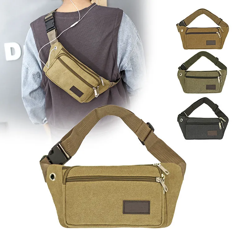 Women's & Men's & Thickened Canvas Exercise Running Change Men's Waist Packs