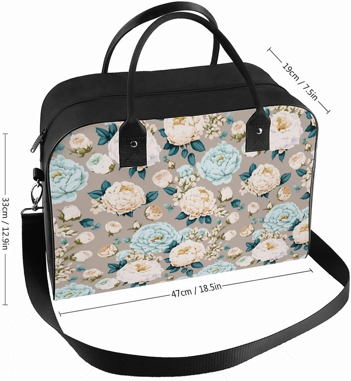 Women's Bag Animal Print Double Slider Zipper Removable Shoulder Strap Travel Handbag