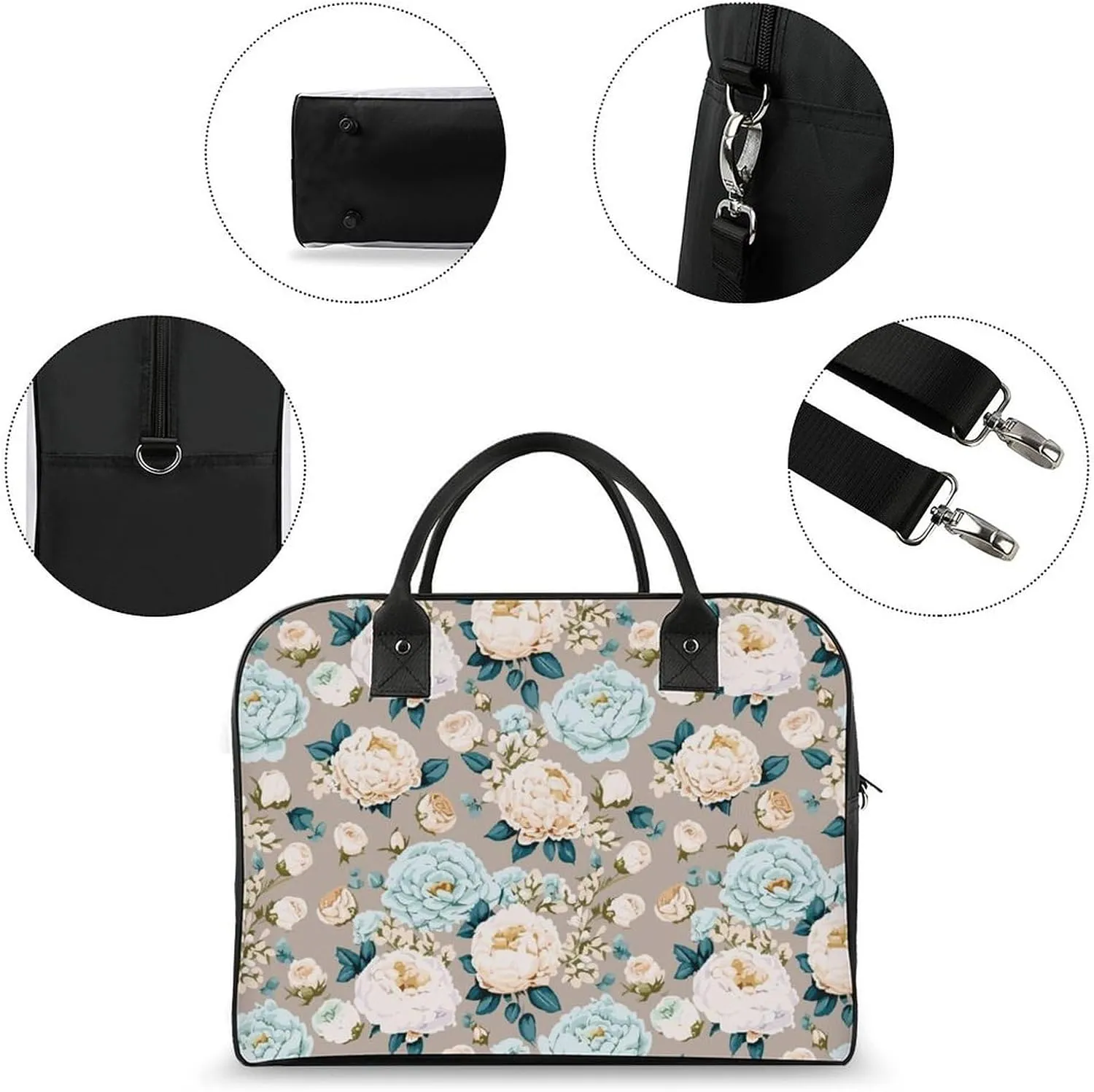 Women's Bag Animal Print Double Slider Zipper Removable Shoulder Strap Travel Handbag