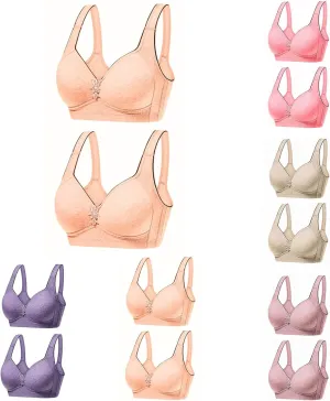 Women's Comfortable T-Shirt Bra Underwear Daily Bra Sports Fitness Fashion Yoga Sports Bra 2PC Packs