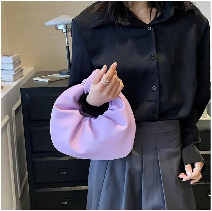 Women's Dumpling Bun Fold Knot Design Cloud Bag Handbag