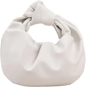 Women's Dumpling Bun Fold Knot Design Cloud Bag Handbag