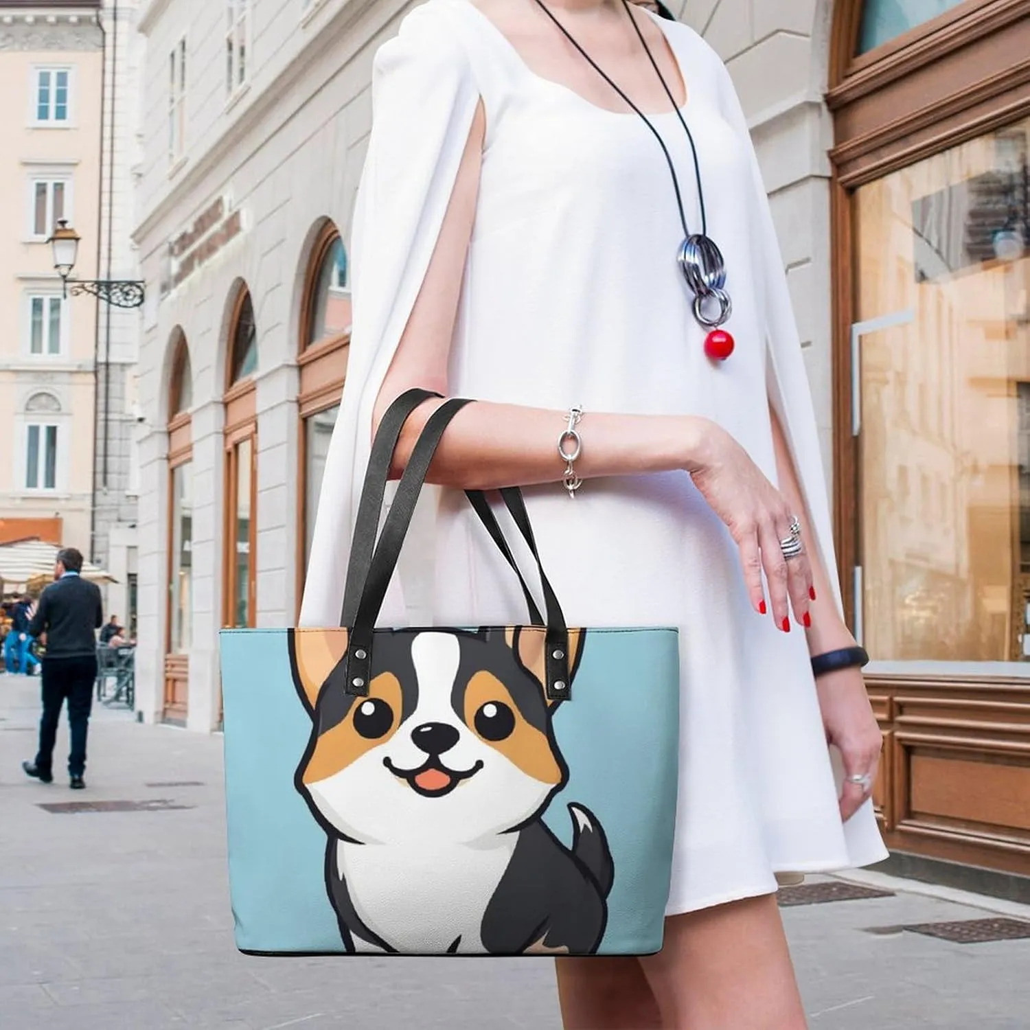 Women's Elegant Leather Handbag Unisex Leather Tote Bag Lightweight Handbag