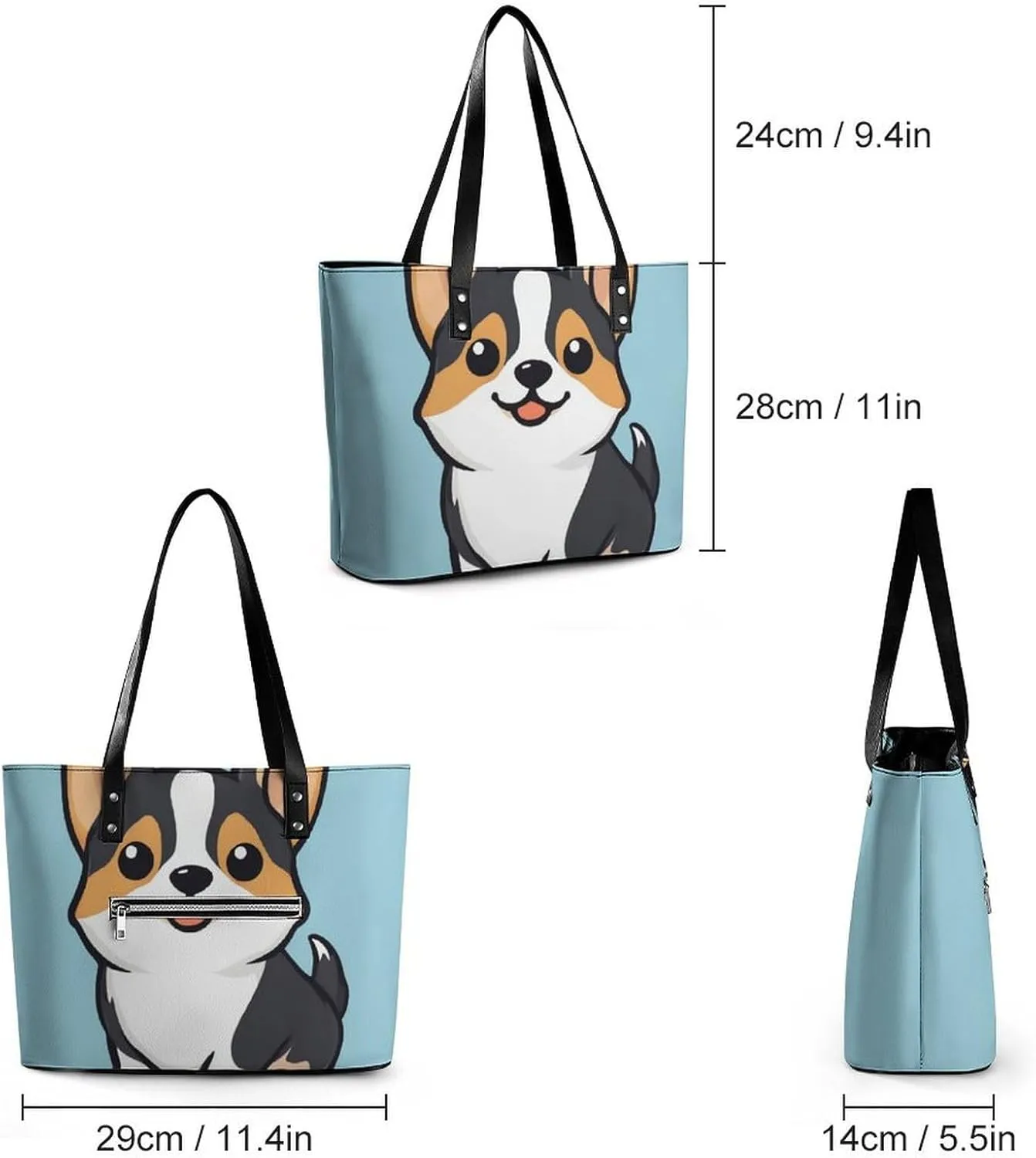 Women's Elegant Leather Handbag Unisex Leather Tote Bag Lightweight Handbag