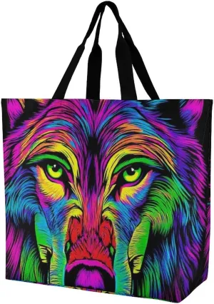 Womens Grocery Bag, Large Capacity Tote Bags Portable Reusable Shopping Shoulder Bag